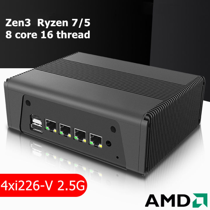 New AMD Soft Router Ryzen 7 5825U 5800U 4x Intel i226-V 2.5G NAS Server Firewall Appliance Mini PC 3*NVMe 2*SATA 3x4K UHD pfSense