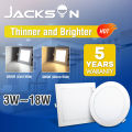 JACKSUN Pinlight Led Ceiling Recessed Led Pin Lights Led For Ceiling Light Panel Lights Round & Square Downlight led 3W 6W 9W 12W 18W Recessed Square Downlight Daylight Warm White Led Driver. 