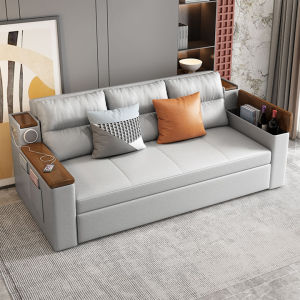 Giường Sofa Thông Minh Bọc Vải Nano Chống Thấm Nước Chống Bám Bụi  Khung Sơn Tĩnh Điện Kèm Có Cổng USB Sạc Điện Thoại Loa Bluetooth Đa Năng Nệm Bọt Biển Có Ngăn Chứa Đồ