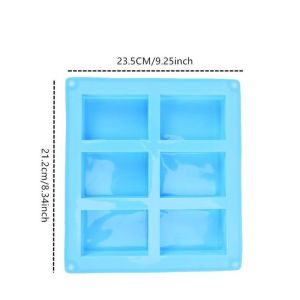 6 Cavity Silicone Soap Mold DIY Handmade Soap Rectangle Chocolate Ice Cube Mold Non Stick Reusable