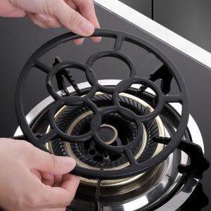ZHAOCAIMAO Bền Giá Bếp Ga Đen Gang đúc Kệ chống trượt bình sữa Giá Bếp Tròn Giá đỡ chảo Nhà