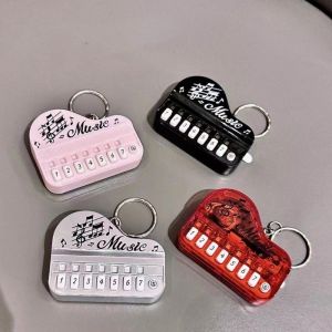Creative Musical Instrument Toy Piano Keychain Mini Electronic Keyboard Key Chain Keyring Music Instrument Charm Pendant Gifts