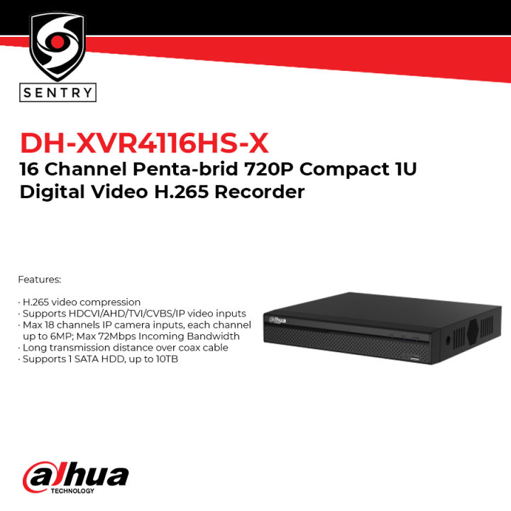 DAHUA DHXVR4116HSI(US) 16 Channel Pentabrid 720P Compact 1U Digital