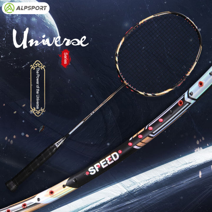 ALP SCTFTY 38LBS 5U Badminton Racket Single Shot Ball Control Defensive Full Carbon