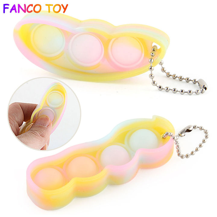【Lowets Price】2pcs Mini Simple Dimple Fidget Toy popper with keychain  digits Fat Brain Toys Stress Relief Hand Toys for Baby Early Development
