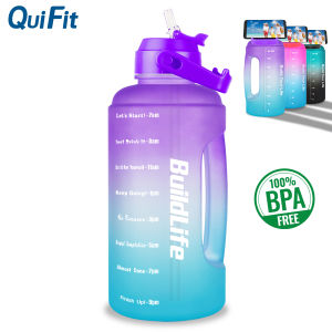 QuiFit Motivational Water Bottle 2.2L 73OZ with Time Maker & Straw Durable and Recycle Tumbler BPA Free Bottles for Fitness Outdoor Enthusiasts