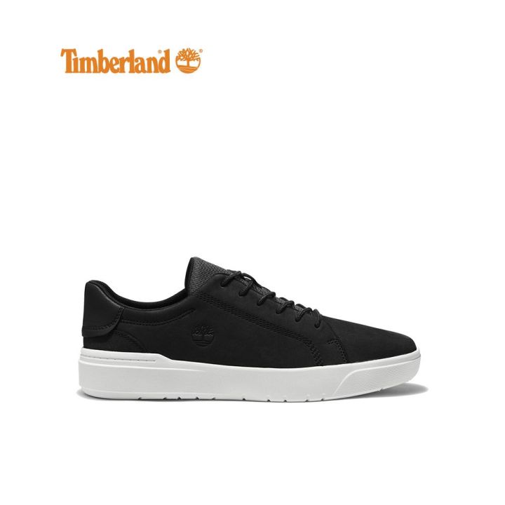 Timberland Mens Seneca Bay Leather Sneakers Jet Black Low-Cut
