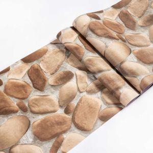 MT 3D Brick Waterproof Self-Adhesive Wallpaper Wallpaper Dormitory Bedroom Living Room PVC Furniture Refreshing Sticker Wall Paper Stick (10M X 45cm)