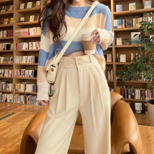 Quần Nữ Ống Rộng Phù Hợp Với Quần Với Quần Ống Đứng Rộng Cạp Cao
