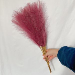 HOUCHU Colorful Lifelike for Wedding Party Decor Beautiful Fluffy Pampas Bouquet Pampas Grass Fake Reeds Artificial Flowers