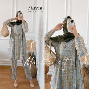 LESTARIJAYA Daily One Set Terbaru 2022 Model Monalisa Setelan Wanita Katun Rayon Full Motif
