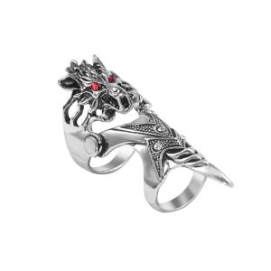 KECTTIO Adjustable Personality Simple Female Claw Ring Gothic Finger Ring Male Korean Style Ring Fashion Jewelry Knuckle Ring Dragon Ring