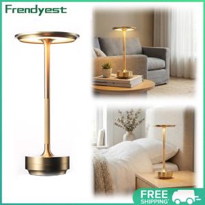 COD [Free Shipping] Rechargeable Metal Table Lamp Dimmable with 3 Color Modes for Bedroom & Camping