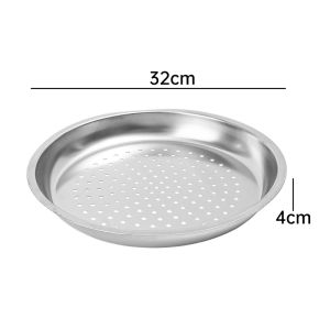 Efficient Durable Stainless Steel Rust Proof Kitchen Frying Pan Steam Plate Convenient Practical Steamed Bun Dumpling Steaming Tray