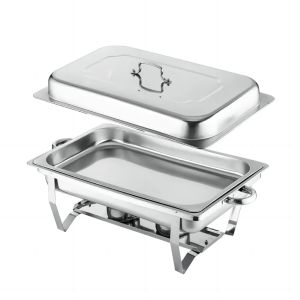 【VIDKHSY Store】5L Round Chaffing Dish Food warmer-Stainless Steel Food Warmer with Lid & Alcohol Stove | For Home Party Restaurant Cafeteria Camping & Hot Pot Buffet