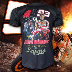 เสื้อยืดคอกลม MotoGP สำหรับแฟนคลับ มาร์ก มาเกซ รุ่น ตำนานแชมป์ สีอัด เปรียบกับเสื้อยืดคอกลม MotoGP