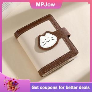 【MPJow】 Cute Cat PU Leather Short Wallet Student ID Bank Card Holder Money Bag Hasp Wallets For Women Card Storage Purse Coin Purse