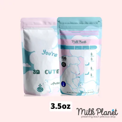 Milk Planet Premium Breastmilk Storage Bags Endangered Animal Leak-Proof BPA-Free 30pcs (3.5oz 5oz 8oz 10oz 12oz) with Thermal Sensor