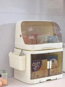 奶瓶收納盒 寶寶餐具收納 水杯架 茶杯櫃 置物架 杯子收納盒 Baby Tableware Storage Baby Tea Cup Cabinet Shelf Household Cup Storage Complementary Food Storage Rack Desktop Water Cup Holder。。。