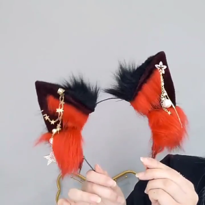 COSPLAY Wolf Ears Animal Ear Headband with Sparkling Star Furry Kitten Carnivals Party Party Costume Devil Beast