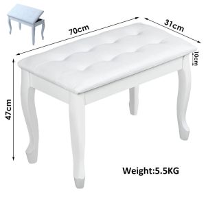 MINSINE Wooden Piano Bench Stool Soft Cushion Padded with Sheet Music Storage Black for Electronic Piano