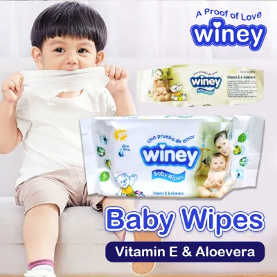 (BL) Winey Baby Wipes Alcohol-free Hypall Ercenic with Vitamin E and Aloevera 80 Sheets per Pack