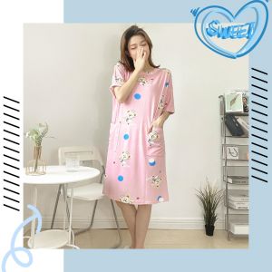 QDshop ว้าววเลยจ้าา ชุดนอนเดรสผ้านิ่ม ลายการ์ตูนน่ารักแต่แอบเผ็ช ห้ามพลาดรุ่นนี้เลย