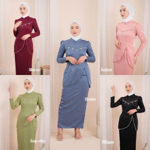 New Felicia One Set Kurung Melayu Bridesmaid Baju Wanita Muslim Pakaian Lebaran Terbaru