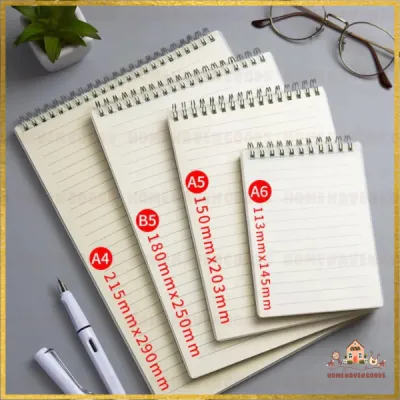 Notebook A5/B5 Dotted/Blank/Grid/Lined Page With Clear Cover For School Supplies Stationery | Choose Variations Dotted Blank Grid or Lined