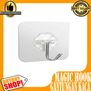 Gantungan Tempel Kaca Dinding Keramik Mebel Magic Hook / Binatu & Peralatan Kebersihan / Alat & Aksesori Binatu / Gantungan & Pasak Kayu