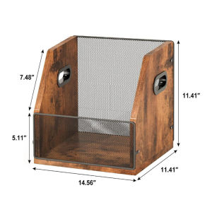 3-Tier Floor-Standing Organizer Vinyl Record Storage Rack Book Paper Magazine Record Album Display Rack Organizer Metal Stand Rack Large-Capacity Display Rack For Living Room Oxford Fabric Storage Bag For Office Home