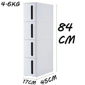 FFBH Matte Multilayer Storage Cabinet Smooth Drawer Open-ended Shelf Saving Space Floor-standing Modern Minimalist Style Home Storage 3M8Q4