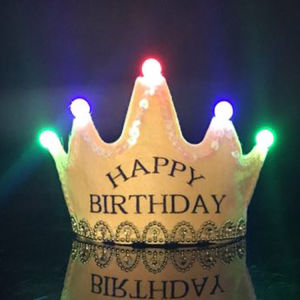 Ready Stock Princess LED Light Birthday Party Hats Crown Birthday Party Cap Kids