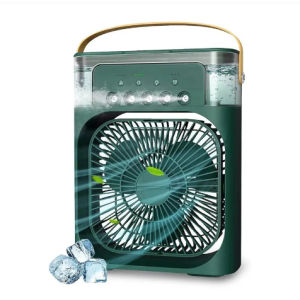 OUTDOORMORE Cooler Spray Mist Fan Desktop air Cooler Fan with 7 Colors LED Light Mist Cooler