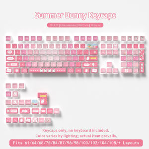 CBSA Profile 132keys Summer Bunny Theme PBT&PC  Keycap set for Mechanical keyboard