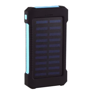 Top 100000mAh Solar Power Bank Waterproof with LED Light Solar Charger 2 USB Powerbank Ports