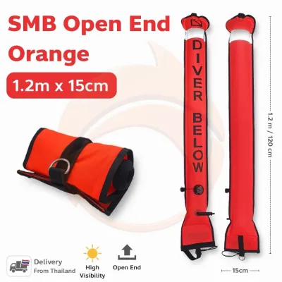 Scuba Diving SMB (Surface Marker Buoy) แบบ Open End ใช้สำหรับบอกตำแหน่งนักดำน้ำ ใช้ในกิจกรรมทางน้ำอื่นๆ