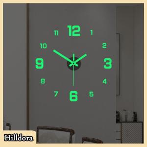 [Hilldora] DIY Wall Clock For Home Office Frameless Modern 3D Wall Clock Mirror Stickers Hotel Room Design School Decoration