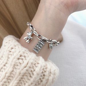 Japanese and Korean hip hop trendy ins cold wind chain bracelet stacked wearing versatile simple niche design jewelry accessories