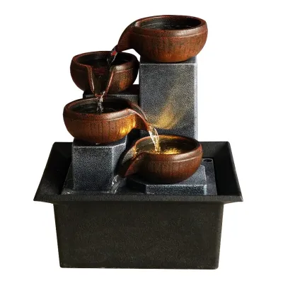 Tabletop Fountain Ornaments humidifier Home Gardening Decoration Rockery Water Fountain Crafts Gifts Desktop Decoration Creative Decorations Christmas gifts