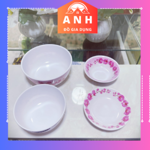 COMBOM 5 Chén Cơm Nhựa Melamine In Hoa Văn đẹp nhựa tốt chén cơmchén chèchén chấm.