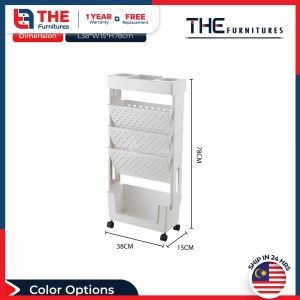 THE Multi-functional Movable Shelving Side Rack Learning Storage Rack Book Stationery Storage Rack