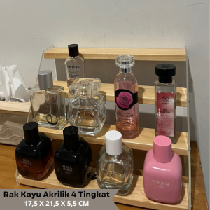 Rak akrilik cosmetik 4 susun/Rak parfum/Rak organizer serbaguna  Rak Kayu Aesthetic Display Tempat Parfum Storage Bumbu Dapur Make up Kosmetik Essence Oil Parfum Action Figure Storage