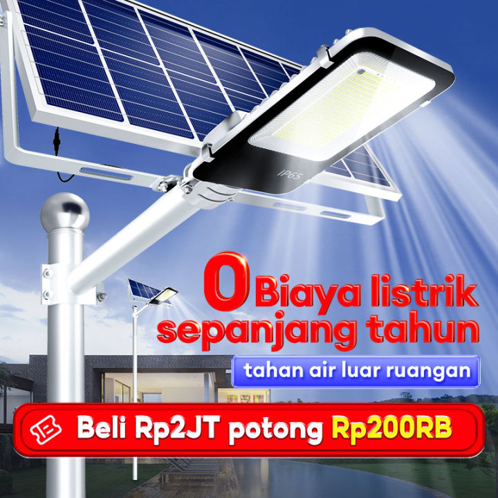 Lampu jalan tenaga surya outdoor waterproof lampu surya kontrol cahaya ...