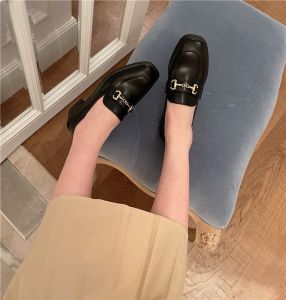 Giày Nữ Moccasin Loafer Moca Basic Da Mềm Fullbox 5cm Màu Đen Nâu