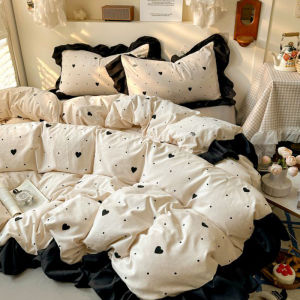 French Style Duvet Cover 1pc Flower Pattern Quilt Cover Ruffle Lace Comforter Cover Single/Queen/King