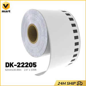 Dk-22205 dk22205 dk 22205 Compatible for Brother Labels barcode sticker white Continuous Labels for QL570 QL700 Printer Compatible DK-22205 Label 62mm*30.48Meter Continuous for Thermal Printer QL-700/QL-800 White Paper DK-2205