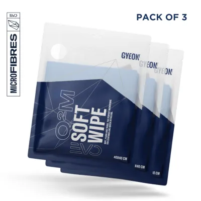 GYEON Q2M SoftWipe EVO (PACK OF 3) - Automotive Car Care Edgeless Extremely Thick Gentle Soft Wipe Microfibre Towel