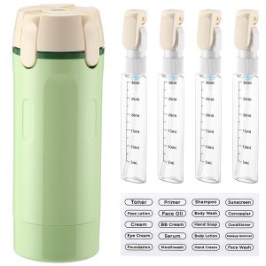 4-in-1 Travel Dispenser Set 30ml Leak Proof Flight-Friendly Refillable Bottles for Shampoo Lotion with Stickers