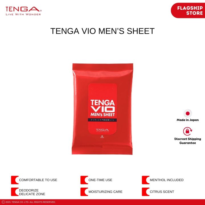 TENGA - Vio Men's Sheet Wet-Type  Cleaning Wipes 10pc Delicate Zone